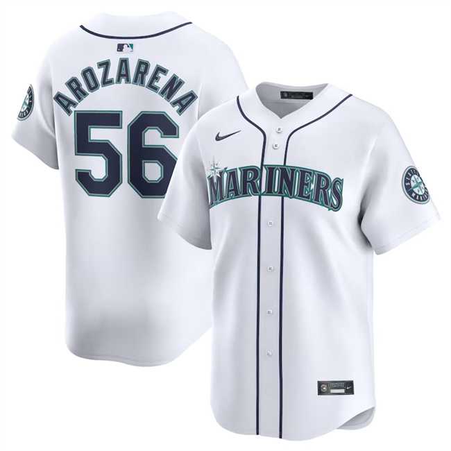 Mens Seattle Mariners #56 Randy Arozarena White 2024 Home Limited Stitched jersey Dzhi